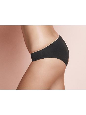 Фото 3 Трусики Lormar из коллекции Naturale, цвет: черный, вид сбоку
