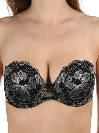 Фото 3 Бюстгальтер Lormar из коллекции Sophia, цвет: черный, вид спереди
