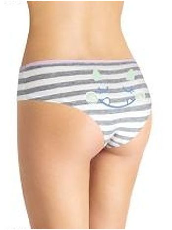 Фото 2 Трусики Clever из коллекции Fashion, цвет: серый/молочный, вид сзади