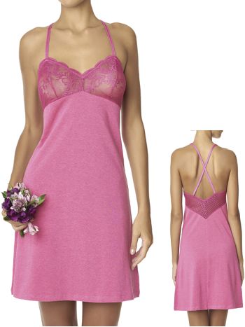 Фото 1 Сорочка Lui et Elle из коллекции Adeline, цвет: розовый, общий вид