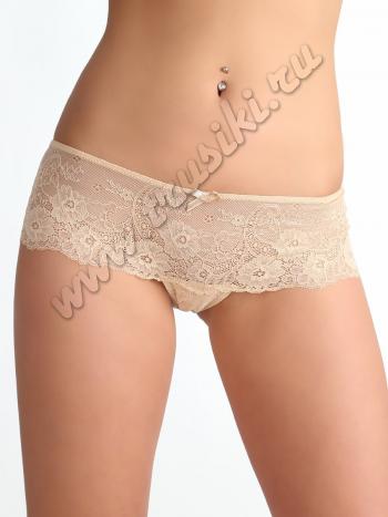 Фото 4 Трусики Innamore из коллекции Basic Lace, цвет: бежевый, вид спереди