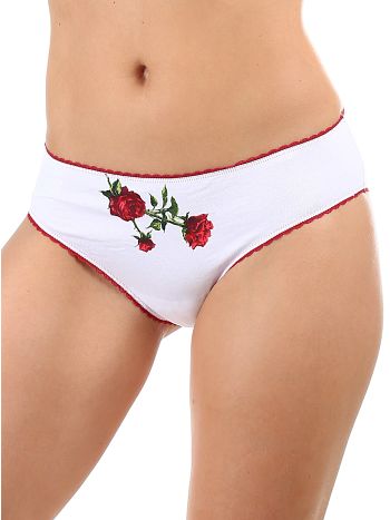 Фото 5 Набор из 3-х трусиков Innamore из коллекции Roses, цвет: разноцветный, вид спереди