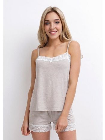 Фото 1 Комплект Clever из коллекции Homewear, цвет: серо-бежевый, вид спереди
