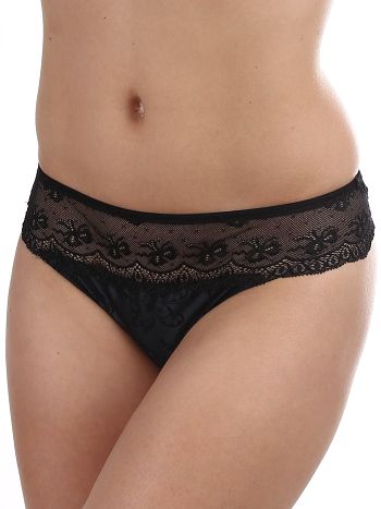 Фото 3 Трусики Lormar из коллекции Forever, цвет: черный, вид спереди