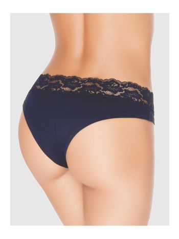 Фото 2 Трусики Vis-A-Vis из коллекции Delicate, цвет: темно-синий, вид сзади
