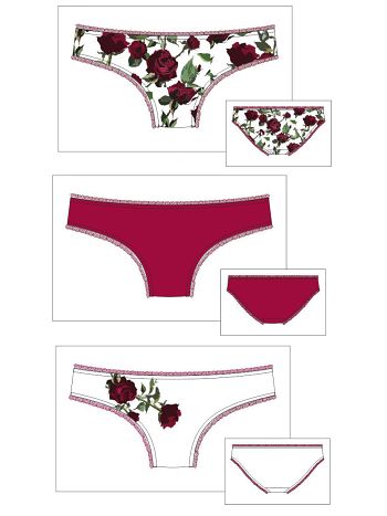 Фото 7 Набор из 3-х трусиков Innamore из коллекции Roses, цвет: разноцветный