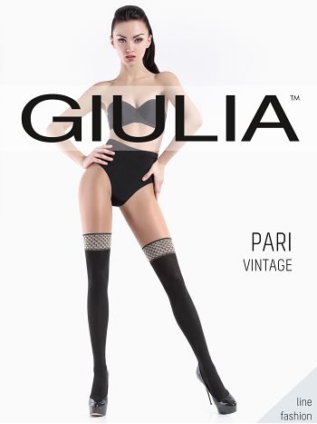 Фото 1 Колготки Giulia из коллекции Fashion, цвет: черный/телесный, вид спереди