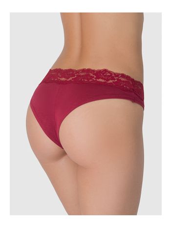 Фото 6 Трусики Vis-A-Vis из коллекции Delicate, цвет: бордовый, вид сзади