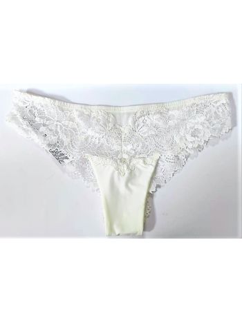 Фото 4 Трусики Lormar из коллекции Saten, цвет: молочный, вид спереди